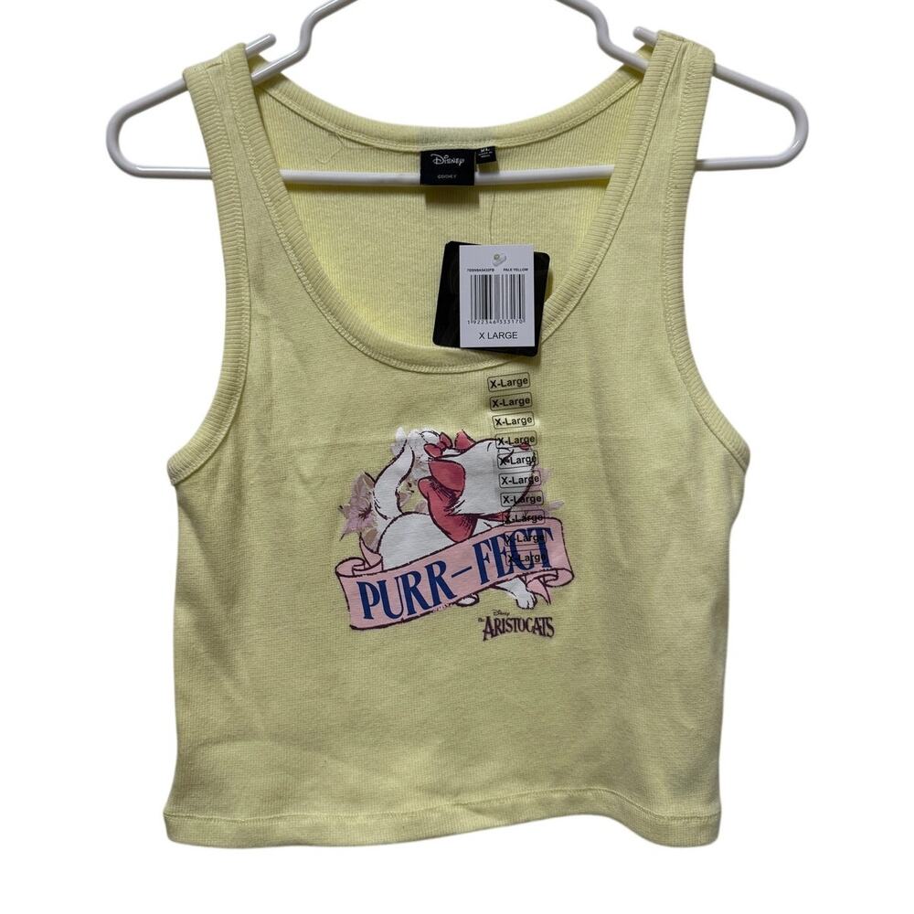 Disney Aristocats Marie Purr-Fect Yellow Tank top Juniors size X Large